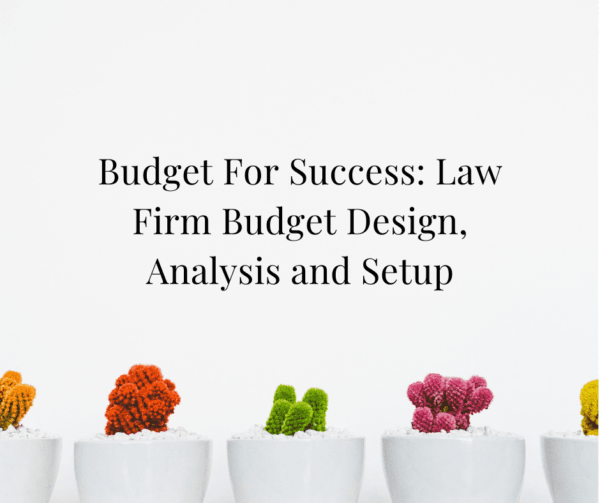 Budget For Success: Law Firm Budget Design, Analysis, and Setup